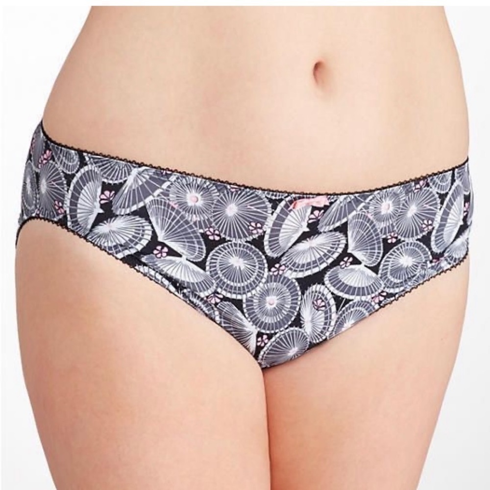 New ELOMI NAOKO EL4025BLK Asian Inspired Fan 3XL Black Pink Full Coverage Brief